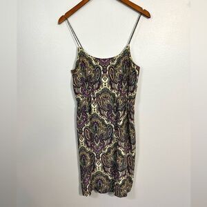 J. Crew Paisley Print Silk Spaghetti Strap‎ Dress